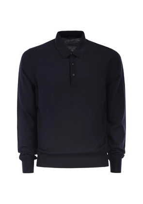 Kiton long-sleeve polo shirt - Blue