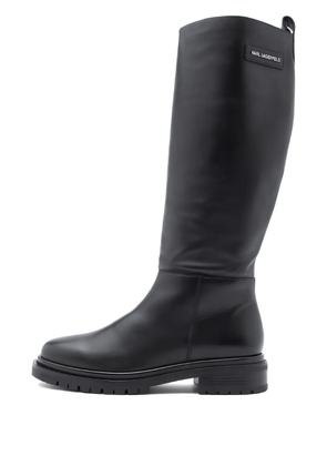 Karl Lagerfeld logo-detail side-zip knee-high boots - Black