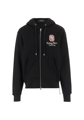 AMIRI printed zip-up cotton hoodie - Black