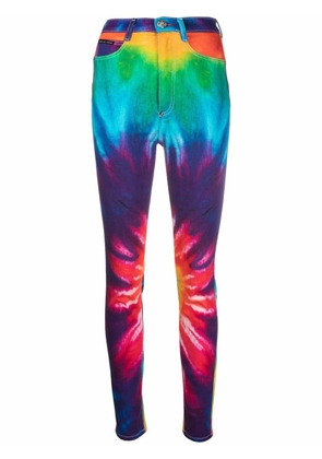Philipp Plein tie dye print skinny jeans - Blue