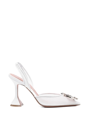 Amina Muaddi Begum embellishment slingback pumps - White