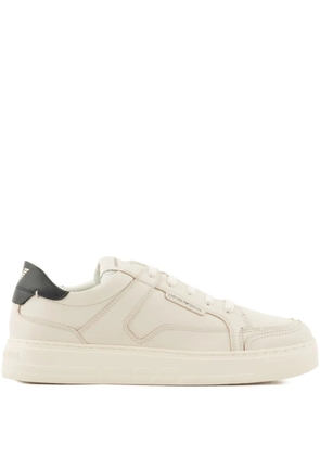 Emporio Armani leather panelled sneakers - Neutrals