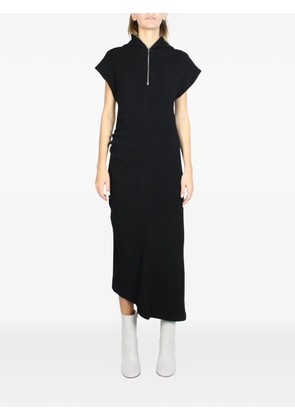 Malloni hooded half-zip midi dress - Black