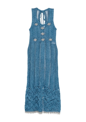Rabanne lurex-knit midi dress - Blue