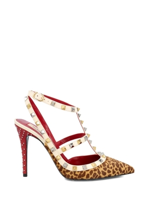 Valentino Garavani studded-embellishment T-strap pumps - Neutrals