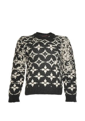 Louis Vuitton Pre-Owned 2020 Distressed Monogram knit sweater - Grey