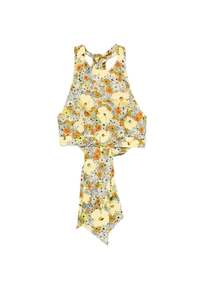 ALEMAIS Orange Blossom floral-tie top - Yellow