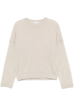Brunello Cucinelli sequin-embellished top - Neutrals