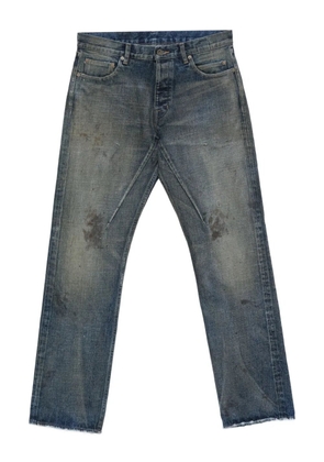 Rick Owens DRKSHDW distressed frayed straight-leg jeans - Blue