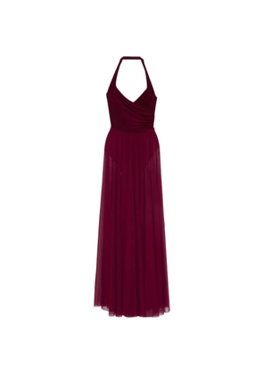 Norma Kamali halter draped maxi dress - Red