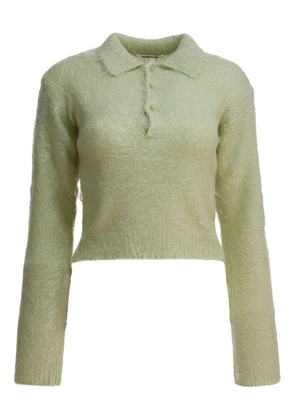 Auralee brushed wool polo sweater - Green