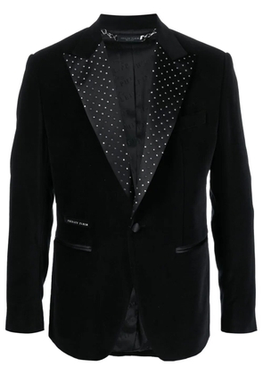 Philipp Plein single-breasted velvet blazer - Black