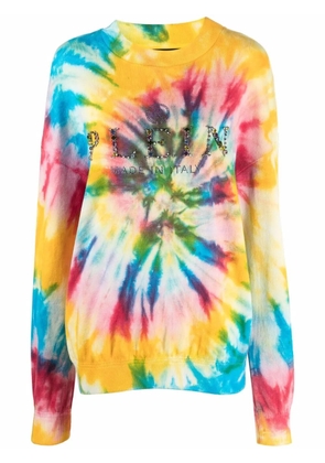 Philipp Plein tie-dye print cotton-blend sweatshirt - Yellow