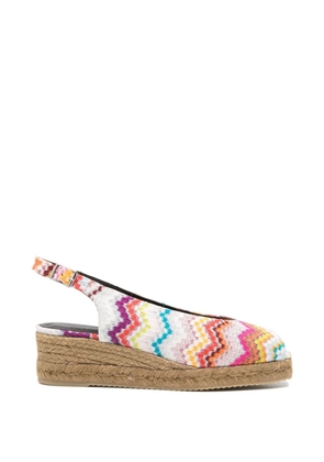 Missoni zigzag mules - White