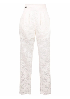 Philipp Plein straight-leg lace trousers - Neutrals