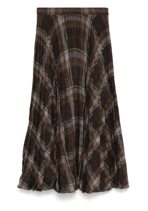 Balenciaga pleated crease-effect midi skirt - Brown