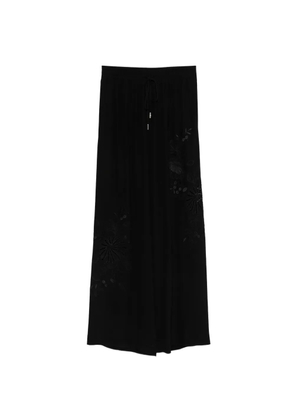 Ermanno Scervino floral-embroidered trousers - Black