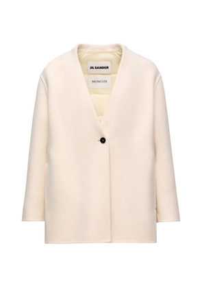 Moncler x Jil Sander button-fastening coat - White