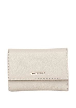 Coccinelle grained flap wallet - White
