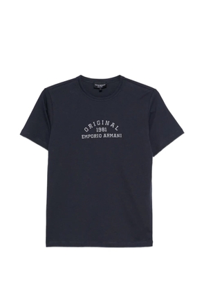 Emporio Armani embroidered-logo T-shirt - Blue