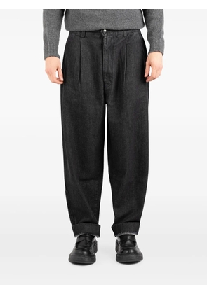 Société Anonyme pleated cotton jeans - Black