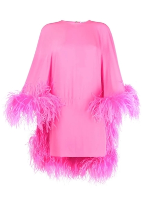 The Attico feather-embellished mini dress - Pink