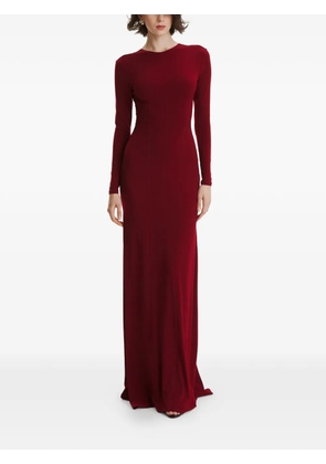 2310 STUDIO long-sleeves open-back maxi dress - Red