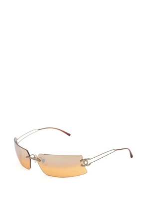 CHANEL Pre-Owned 2000s CC-mark rimless sunglasses - Brown