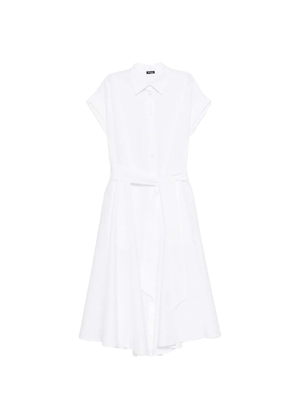 Kiton belted shirt midi dress - White