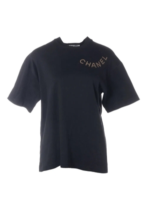 CHANEL Pre-Owned 1980-1990 logo-print T-shirt - Black