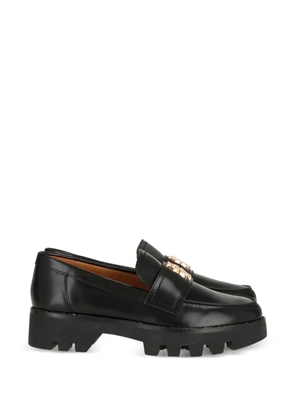 Tory Burch logo-detail loafers - Black