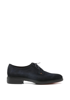 Santoni elastic-panel lace-up oxford shoes - Blue