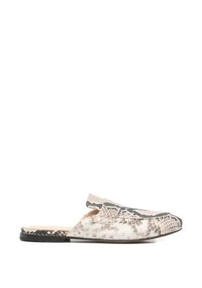 Officine Creative Blair snakeskin-effect flat mules - Neutrals