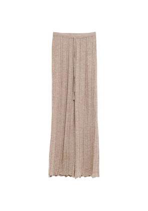 Lauren Manoogian drawstring ribbed trousers - Neutrals