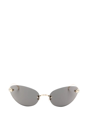 Cartier Eyewear oval-frame rimless sunglasses - Gold