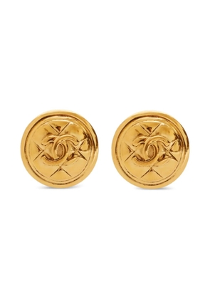 CHANEL Pre-Owned 1980-1990 CC-logo clip-on earrings - Gold