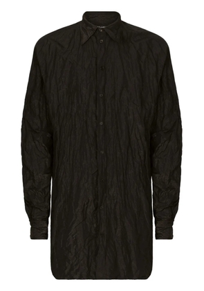 Dolce & Gabbana crease-effect long-sleeve shirt - Black