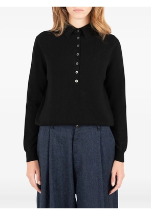 Société Anonyme buttoned polo-collar sweater - Black