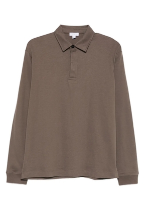 Sunspel long-sleeve polo shirt - Brown