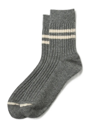 RoToTo striped ribbed socks - Grey
