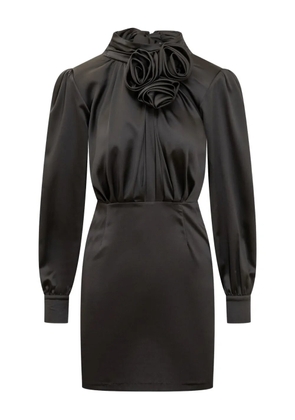 ACTUALEE rose-detail high-neck dress - Black