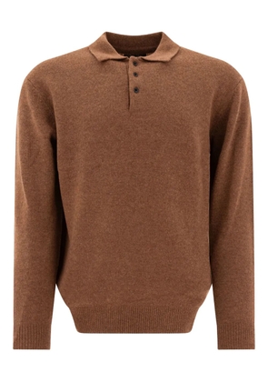 BEAMS PLUS knitted polo shirt - Brown