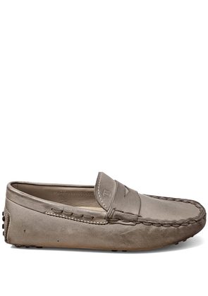 Tod's Gommino distressed-effect loafers - Brown