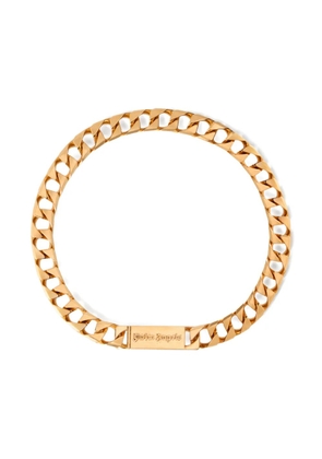 Palm Angels Cuban link logo plate chain necklace - Gold