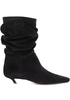 Amina Muaddi Jamie ruched ankle boots - Black