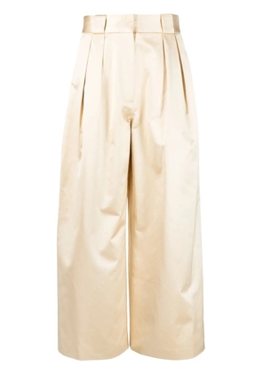 KHAITE The Rico high-waist wide-leg trousers - Neutrals