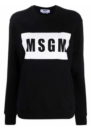 MSGM logo-print cotton sweatshirt - Black