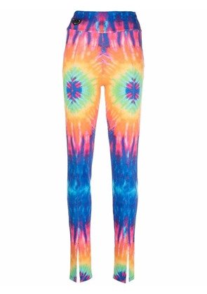 Philipp Plein tie-dye high-rise leggings - Blue