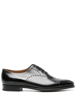 John Lobb debossed-detailing leather Oxford shoes - Black