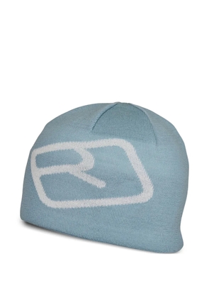 ORTOVOX logo-detail beanie hat - Blue